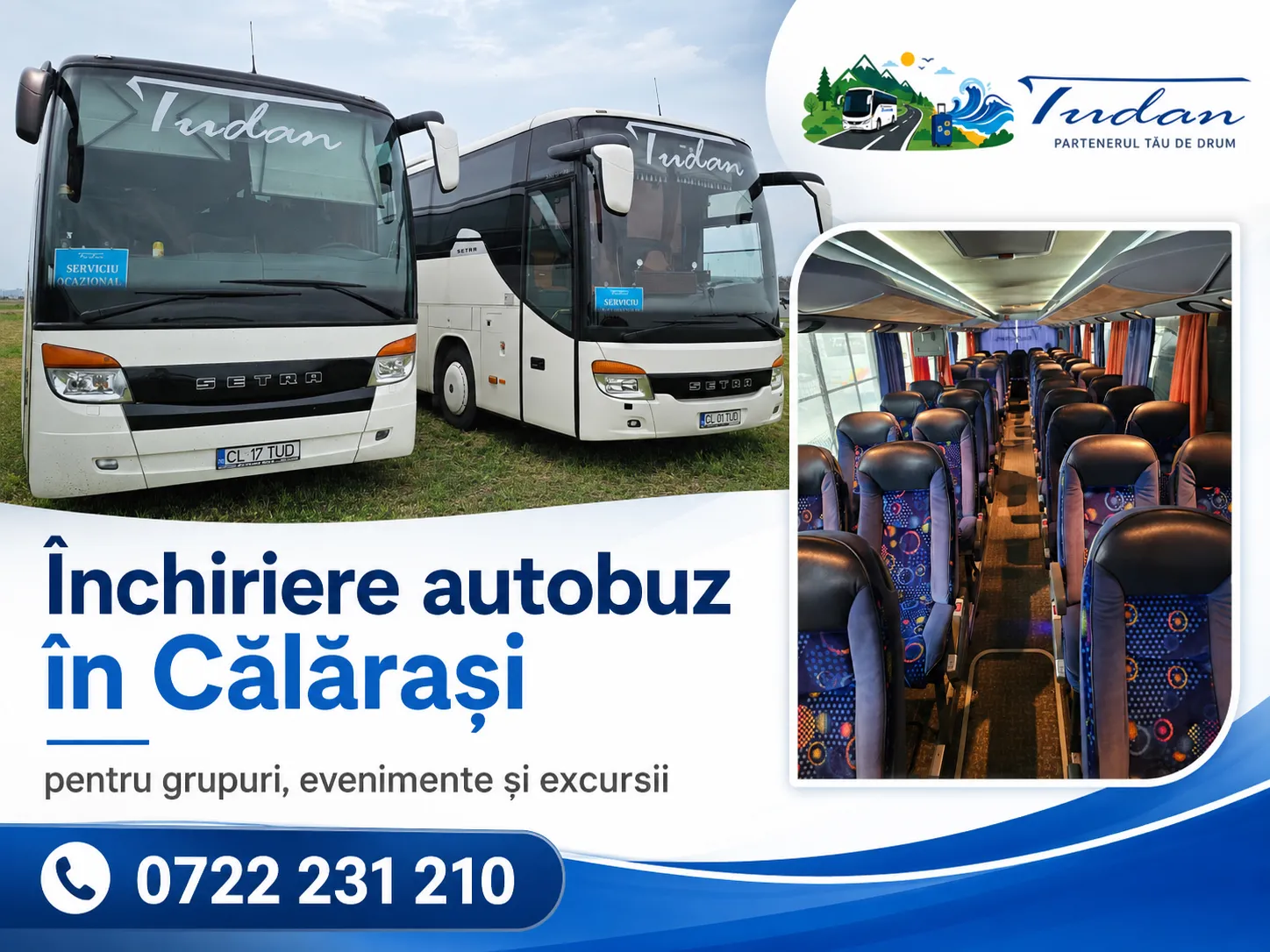 Închiriere autobuz în Călărași pentru grupuri, evenimente și excursii